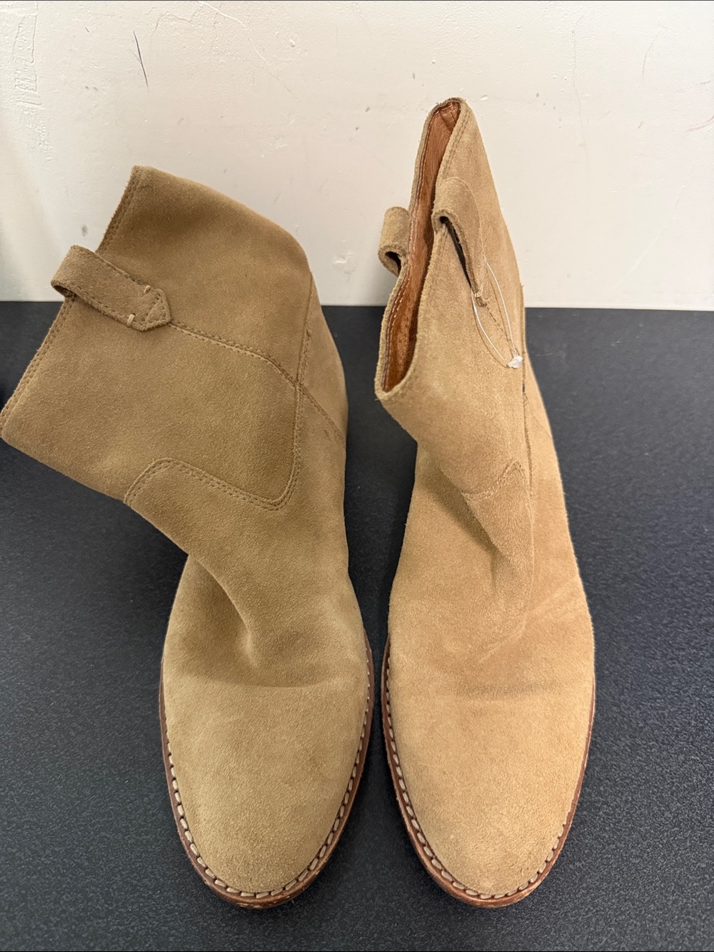 Madewell Suede Ankle Boots in Tan